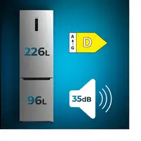 Nevera y congelador Independiente 322 L Acero inoxidable 02423 CECOTEC