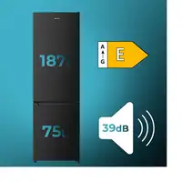 Nevera y congelador Independiente 262 L Negro 02136 CECOTEC