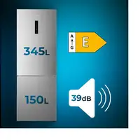 Nevera y congelador Independiente 495 L Acero inoxidable 02519 CECOTEC