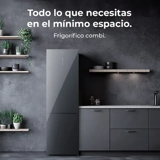 Cecotec Frigorífico combi Bolero CoolMarket Combi 356 Grey Glass E