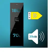 Nevera y congelador Independiente 250 L Negro 02079 CECOTEC