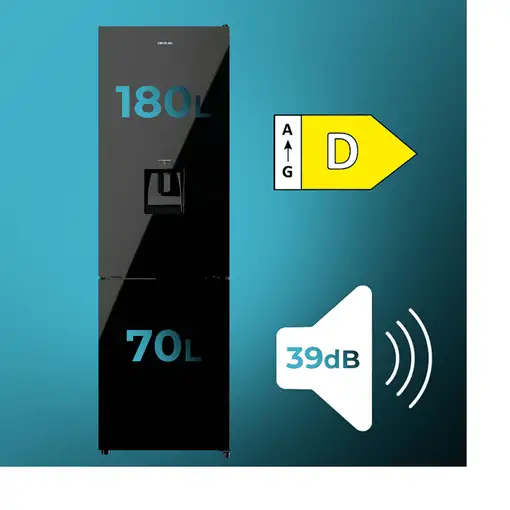 Nevera y congelador Independiente 250 L Negro 02079 CECOTEC