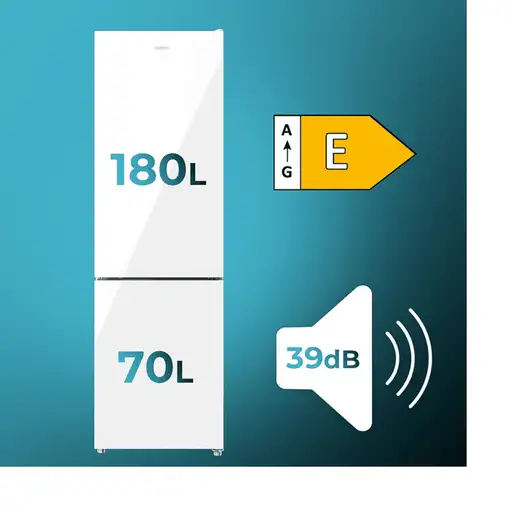 Nevera y congelador Independiente 250 L Blanco 02142 CECOTEC