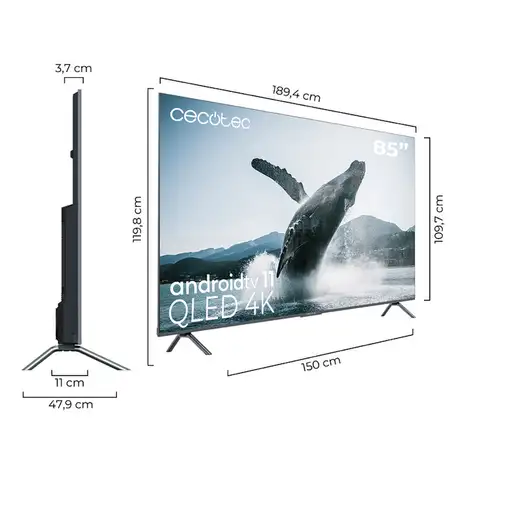 Televisor QLED 85'' 4K Ultra HD Negro Smart 03626 CECOTEC