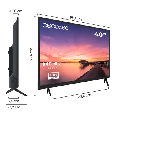 Televisor LED 40" HD Negro Smart 00993 CECOTEC