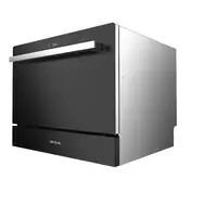 Lavavajillas compacto negro 6 cubiertos, Black Glass Bolero Aguazero 2400 CECOTEC