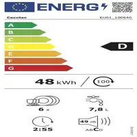 Cecotec Bolero Aguazero 2500 S-BI White Glass Semi integrado 6 cubiertos D