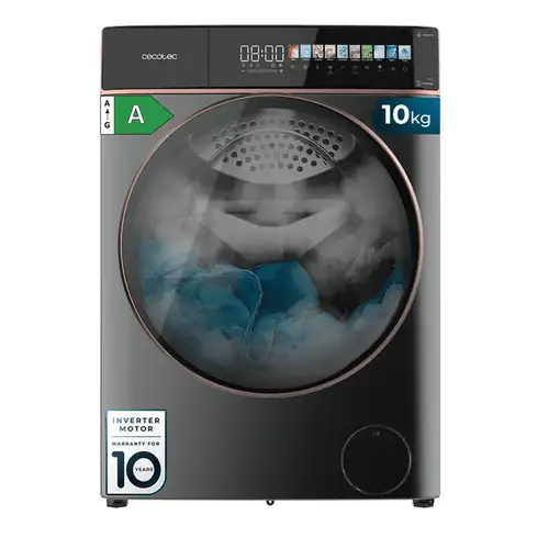 Lavadora carga frontal 10 kg 1400 RPM Acero 01294 CECOTEC