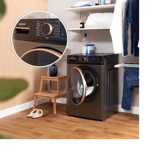 Lavadora carga frontal 7 kg 1400 RPM Acero 01922 CECOTEC