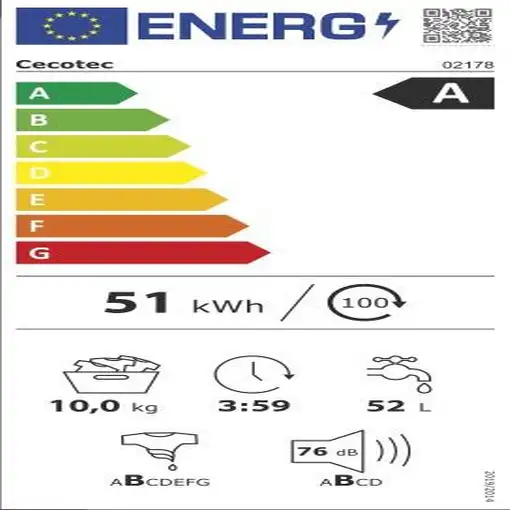 Cecotec Lavadora de carga frontal Bolero Dresscode 10410 Inverter A Cecotec