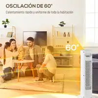 Calefactor Eléctrico Bajo Consumo 2000W con 3 Modos Termostato Regulable HOMCOM