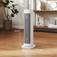 Calefactor Eléctrico Bajo Consumo 2000W con 3 Modos Termostato Regulable HOMCOM