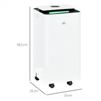 Deshumidificador Eléctrico con 5 Modos 10L/día 200W 25x25x50,5 cm Blanco HOMCOM Deshumidificador Eléctrico con 5 Modos 10L/día 200W 25x25x50,5 cm Blanco HOMCOM