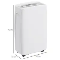 Deshumidificador 12L/Días con 4 Modos 2 Velocidades 29x18x49 cm Blanco HOMCOM Deshumidificador 12L/Días con 4 Modos 2 Velocidades 29x18x49 cm Blanco HOMCOM