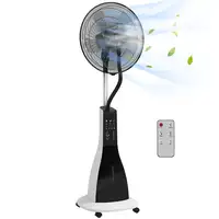 Ventilador Nebulizador 90 W Temporizador Tanque 3L Blanco y Negro HOMCOM