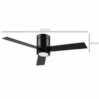 Ventilador de Techo 48W con Luz LED Mando a Distancia y 3 Aspas de Madera HOMCOM Ventilador de Techo 48W con Luz LED Mando a Distancia y 3 Aspas de Madera HOMCOM