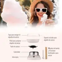 Máquina Nube Algodón Azúcar Profesional 450W-550W 27x26x18cm Acero Blanco HOMCOM Máquina Nube Algodón Azúcar Profesional 450W-550W 27x26x18cm Acero Blanco HOMCOM