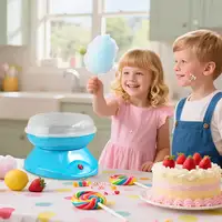 Máquina de Algodón de Azúcar 450W-550W con 10 Palitos para Fiestas Azul HOMCOM Máquina de Algodón de Azúcar 450W-550W con 10 Palitos para Fiestas Azul HOMCOM