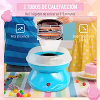 Máquina de Algodón de Azúcar 450W-550W con 10 Palitos para Fiestas Azul HOMCOM Máquina de Algodón de Azúcar 450W-550W con 10 Palitos para Fiestas Azul HOMCOM