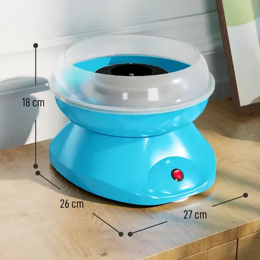 Máquina de Algodón de Azúcar 450W-550W con 10 Palitos para Fiestas Azul HOMCOM