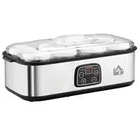Yogurtera Capacidad 1,44L con 8 Tarros 180ml Temporizador y Termostato HOMCOM Yogurtera Capacidad 1,44L con 8 Tarros 180ml Temporizador y Termostato HOMCOM