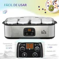 Yogurtera Capacidad 1,44L con 8 Tarros 180ml Temporizador y Termostato HOMCOM Yogurtera Capacidad 1,44L con 8 Tarros 180ml Temporizador y Termostato HOMCOM