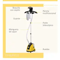 Plancha Vapor Vertical Temperatura Ajustable 2Niveles Depósito 1.4L 1800W HOMCOM Plancha Vapor Vertical Temperatura Ajustable 2Niveles Depósito 1.4L 1800W HOMCOM