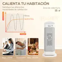 Calefactor Eléctrico Bajo Consumo 2000W con 4 Modos Termostato Regulable HOMCOM Calefactor Eléctrico Bajo Consumo 2000W con 4 Modos Termostato Regulable HOMCOM