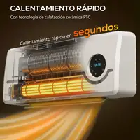 Calefactor de Pared 2000W con Control Remoto Pantalla LED y Temporizador HOMCOM