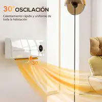 Calefactor de Pared 2000W con Control Remoto Pantalla LED y Temporizador HOMCOM