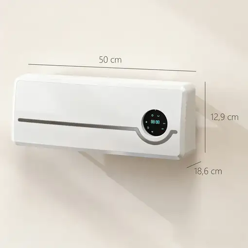 Calefactor de Pared 2000W con Control Remoto Pantalla LED y Temporizador HOMCOM