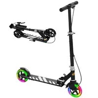 Patinete Plegable para Niños de 3-8 Años 2 Ruedas con LED Luces Negro AIYAPLAY