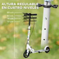 Patinete Plegable para Niños de 3-8 Años 2 Ruedas con LED Luces Blanco AIYAPLAY Patinete Plegable para Niños de 3-8 Años 2 Ruedas con LED Luces Blanco AIYAPLAY