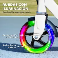 Patinete Plegable para Niños de 3-8 Años 2 Ruedas con LED Luces Blanco AIYAPLAY Patinete Plegable para Niños de 3-8 Años 2 Ruedas con LED Luces Blanco AIYAPLAY