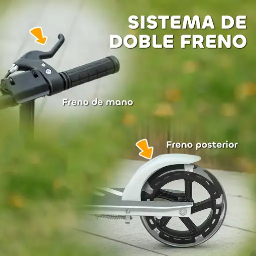 Patinete Plegable para Niños de 3-8 Años 2 Ruedas con LED Luces Blanco AIYAPLAY