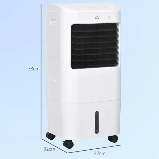 Enfriador de Aire Portátil 3 en 1 Control Remoto 37x32x78 cm Blanco HOMCOM