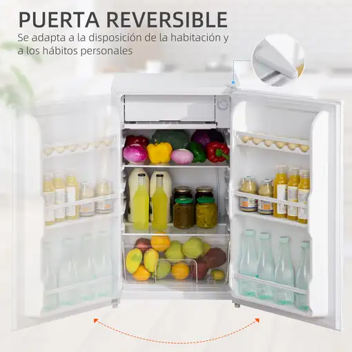 Mini Refrigerador 91L con Estante Ajustable Compartimento Congelador HOMCOM