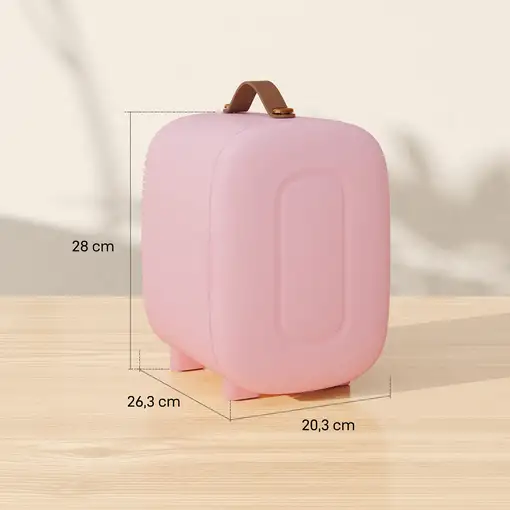 Nevera Pequeña 4L para Enfriar y Calentar 20,3x26,3x28 cm Rosa HOMCOM