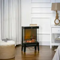 Chimenea Eléctrica 1000W/2000W con Llama LED Ajustable 40,5x20x62cm Negro HOMCOM Chimenea Eléctrica 1000W/2000W con Llama LED Ajustable 40,5x20x62cm Negro HOMCOM