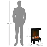 Chimenea Eléctrica 1000W/2000W con Llama LED Ajustable 40,5x20x62cm Negro HOMCOM Chimenea Eléctrica 1000W/2000W con Llama LED Ajustable 40,5x20x62cm Negro HOMCOM