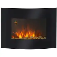 Chimenea Eléctrica de Pared Llamas Simulada Mando a Distancia 900W/1800W HOMCOM Chimenea Eléctrica de Pared Llamas Simulada Mando a Distancia 900W/1800W HOMCOM