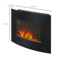 Chimenea Eléctrica de Pared Llamas Simulada Mando a Distancia 900W/1800W HOMCOM Chimenea Eléctrica de Pared Llamas Simulada Mando a Distancia 900W/1800W HOMCOM