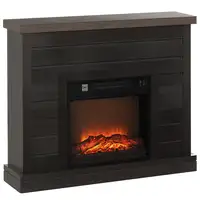 Chimenea Eléctrica 1800W con Efecto de Llama para Sala 30 m² Gris Oscuro HOMCOM Chimenea Eléctrica 1800W con Efecto de Llama para Sala 30 m² Gris Oscuro HOMCOM