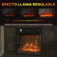 Chimenea Eléctrica 1800W con Efecto de Llama para Sala 30 m² Gris Oscuro HOMCOM Chimenea Eléctrica 1800W con Efecto de Llama para Sala 30 m² Gris Oscuro HOMCOM