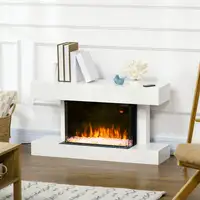 Chimenea Eléctrica Silencioso 1000W/2000W 98x27x54,5 cm Blanco HOMCOM Chimenea Eléctrica Silencioso 1000W/2000W 98x27x54,5 cm Blanco HOMCOM