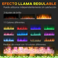 Chimenea Eléctrica Silencioso 1000W/2000W 98x27x54,5 cm Blanco HOMCOM Chimenea Eléctrica Silencioso 1000W/2000W 98x27x54,5 cm Blanco HOMCOM