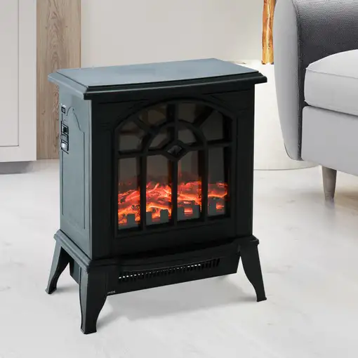 Chimenea Eléctrica Pie 1000/2000W Movible Decorativo Llama LED Termostato HOMCOM