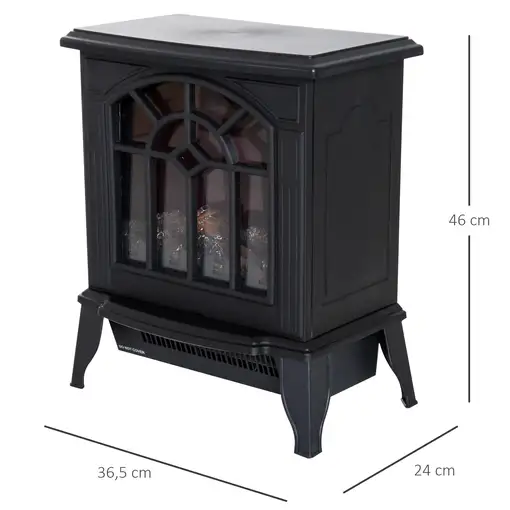 Chimenea Eléctrica Pie 1000/2000W Movible Decorativo Llama LED Termostato HOMCOM