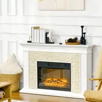 Chimenea Eléctrica con Calefacción 1800W Efecto Llama 120x24x80 cm Blanco HOMCOM Chimenea Eléctrica con Calefacción 1800W Efecto Llama 120x24x80 cm Blanco HOMCOM