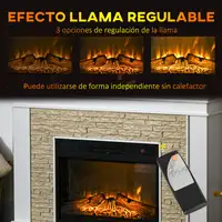 Chimenea Eléctrica con Calefacción 1800W Efecto Llama 120x24x80 cm Blanco HOMCOM Chimenea Eléctrica con Calefacción 1800W Efecto Llama 120x24x80 cm Blanco HOMCOM
